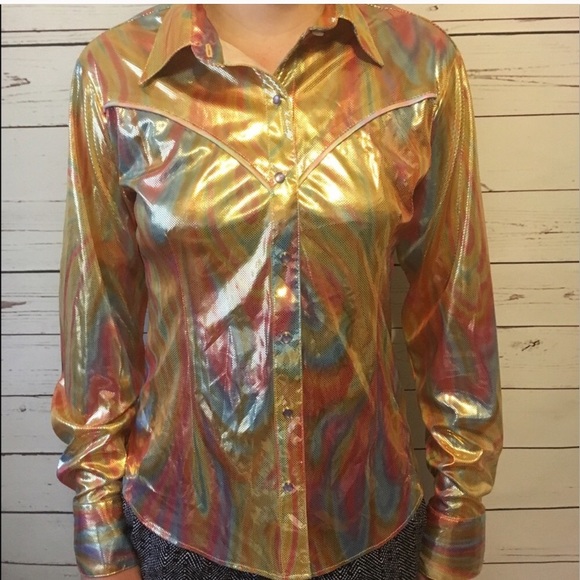 Vintage Tops - Vintage 70s disco western wear size small